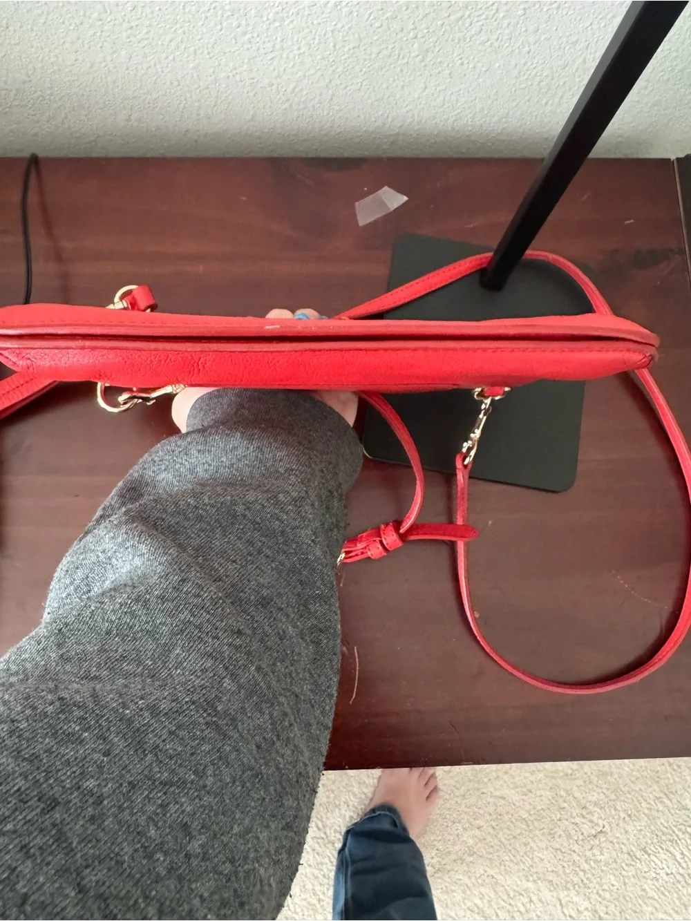 Coach Red Leather Wristlet Crossbody